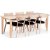 Kivik spisebord 160-210x90 cm med 6 stk Eksj stoler