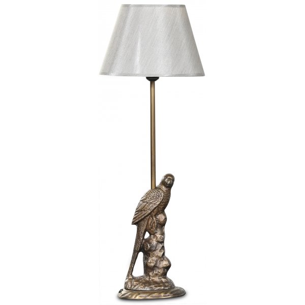 Fugl lampefot H56 cm - Matt antikk messing