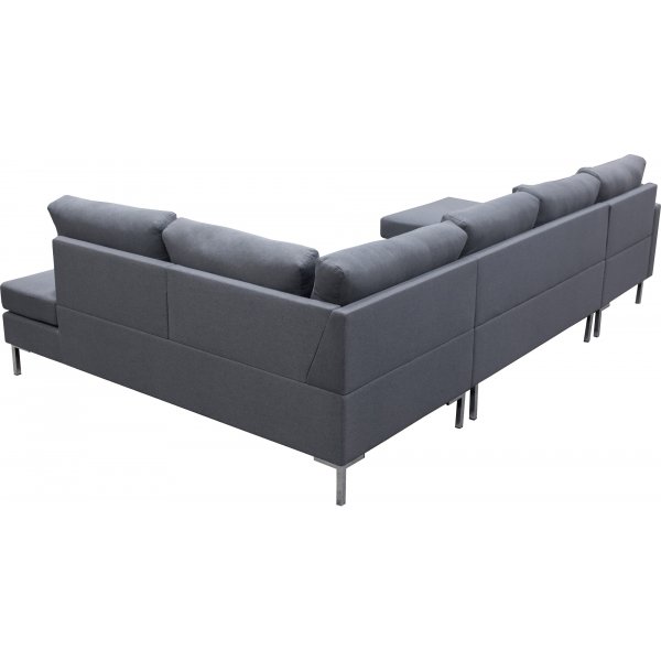Nova gr� U-formet sofa med metallben - D2A