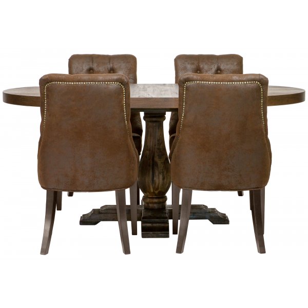 Spisegruppe: Lamier spisebord rundt + 4 st Tuva Europa II mocca + 4.00 x Stolpute Spisegruppe: Lamier spisebord rundt + 4 st Tuva Europa II mocca + 4.00 x Stolpute