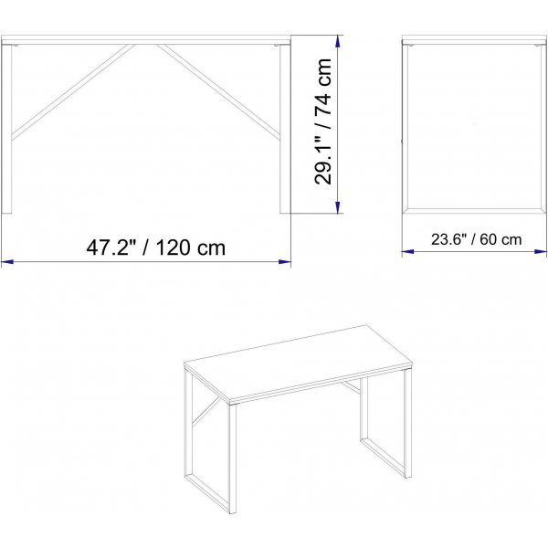 Landi skrivebord - Svart/eik