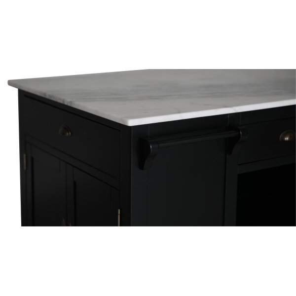 Heritage Kjøkkenøy med marmor - Sort ramme / Lys marmor Heritage Kjøkkenøy med marmor - Sort ramme / Lys marmor