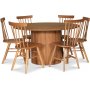 Nova spisegruppe, uttrekkbart spisebord �130-170 cm inkl. 6 stk Orust knaggstoler - Oljet eik