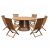 Nord friluftsgruppe; Rundt spisebord 150 cm med 6 stoler i eukalyptus