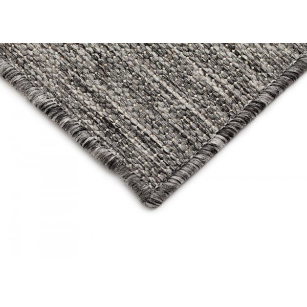 Flatvevd teppe Sandby Stjerne - Gr/hvit