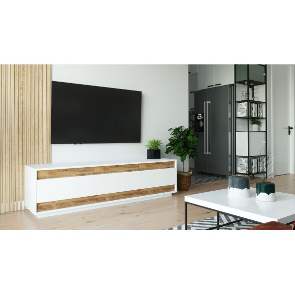 Future mediebenk 4 - Furu/hvit Future mediebenk 4 - Furu/hvit