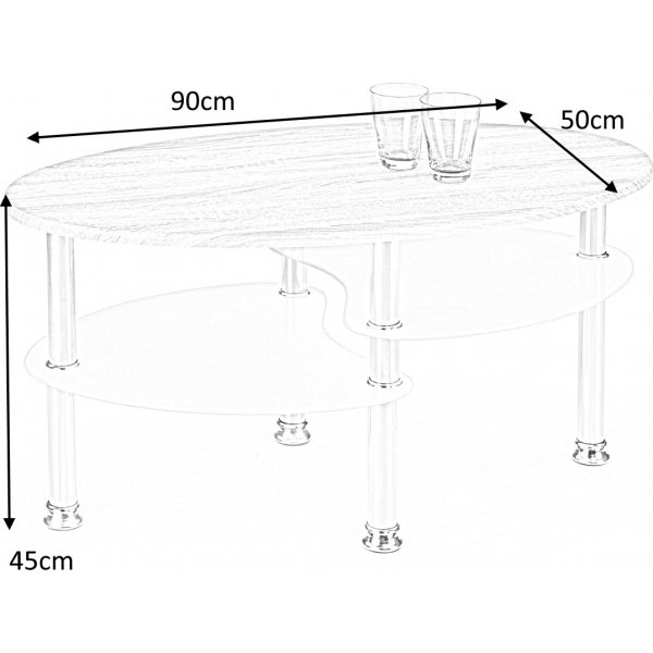 Adiba sofabord - Hvit/eik + Mbelftter