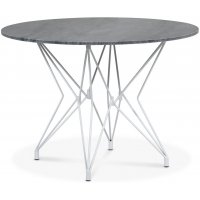 Zoo spisebord Ø105 cm - Hvit / Grå Marmor Zoo spisebord Ø105 cm - Hvit / Grå Marmor
