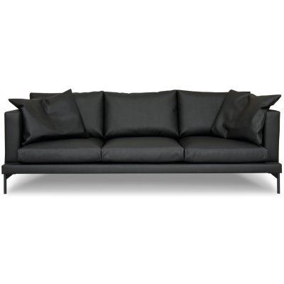 Davis 3-seters sofa - Svart (resirkulert skinn)