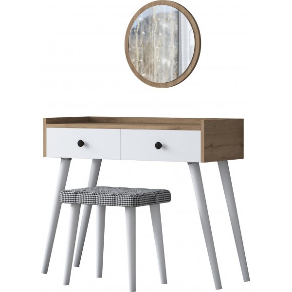 Bijou toalettbord 3, 99 x 40 cm - Valnøtt/hvit Bijou toalettbord 3, 99 x 40 cm - Valnøtt/hvit