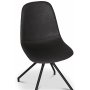 Omni spisegruppe, rundt spisebord 130 cm inkludert 4 stk. svarte Bridge svingbare stoler - Svartbeiset eik + 4.00 x Serviettringer