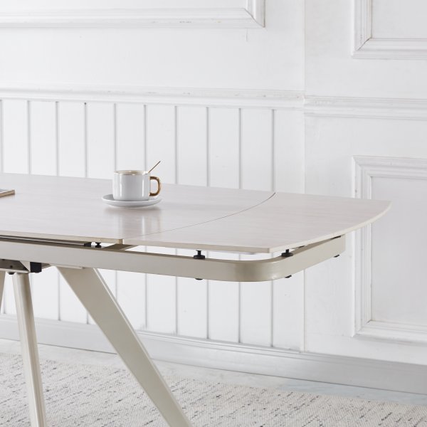 Saturnus spisebord uttrekkbart 120 til 180 cm - Beige travertin