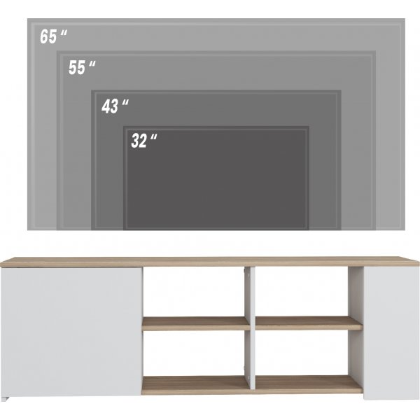 Roma mediabenk - Eik/hvit