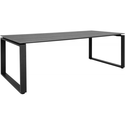 Denver spisebord - Gr/svart - 220x100 + Mbelpleiesett for tekstiler