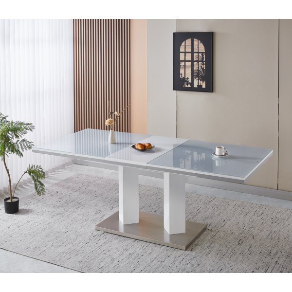 Colombia spisebord uttrekkbart 160-200 cm - Hvit