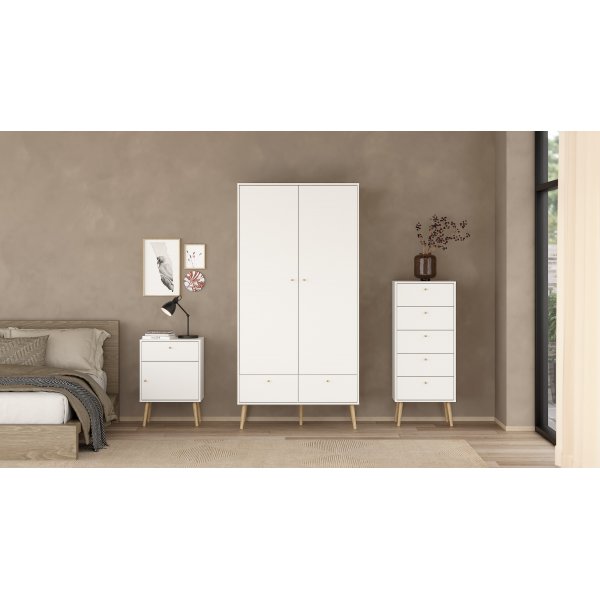 Bodo kommode med 5 skuffer - hvit