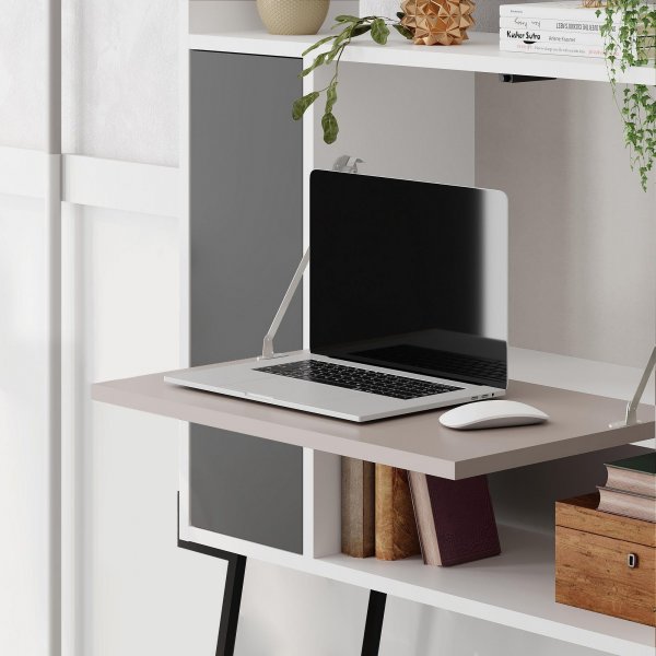 Tatti skap - Hvit/lys mokka/antrasitt