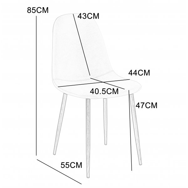 Alfred spisestol - Grå fløyel / Eik Alfred spisestol - Grå fløyel / Eik