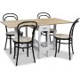 Signum spisegruppe Slagbord hvit/eik med 4 sorte Thonet no14 + 3.00 x Mbelftter