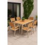 Spisegruppe med 4 stoler og spisebord 150 x 90 cm beige/eik - Las Vegas