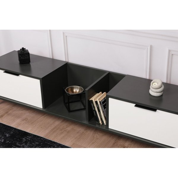 Ibiza mediebenk - Hvit/antrasitt Ibiza mediebenk - Hvit/antrasitt