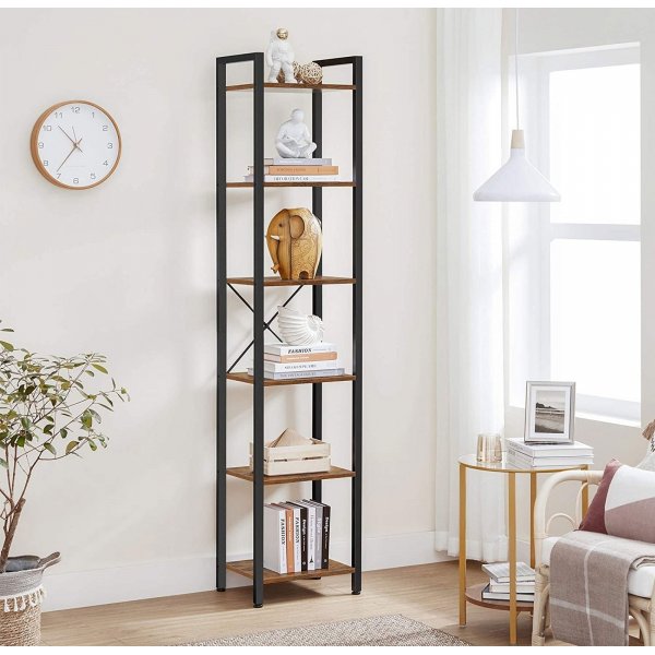 Petter bokhylle 40 x 187,5 cm - Brun/svart Petter bokhylle 40 x 187,5 cm - Brun/svart