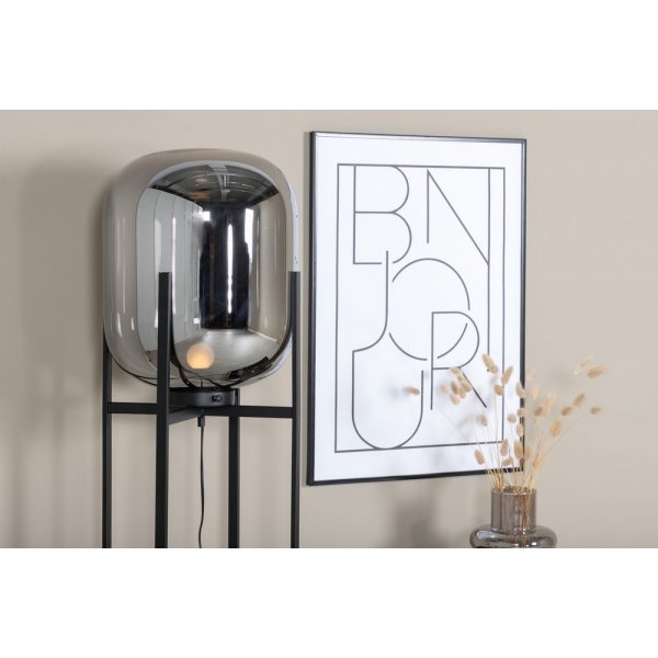 Marbystrand gulvlampe - Svart/glass