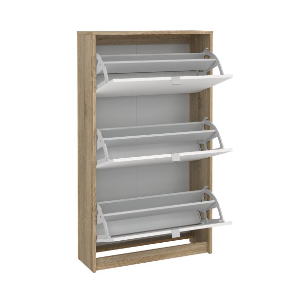 Lisa skoskap med 3 d�rer - Hvit / tre