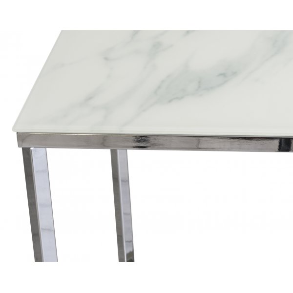 Palasso lampebord - Krom / Lys marmorering