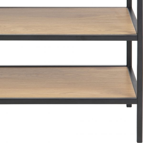 Seaford skohylle 50 cm - Eik/sort Seaford skohylle 50 cm - Eik/sort