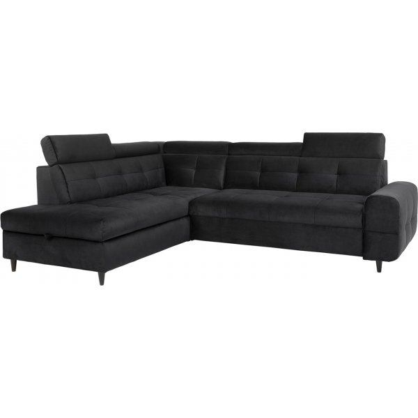 Matras hjørnesovesofa med åpen ende venstre - Sort Matras hjørnesovesofa med åpen ende venstre - Sort