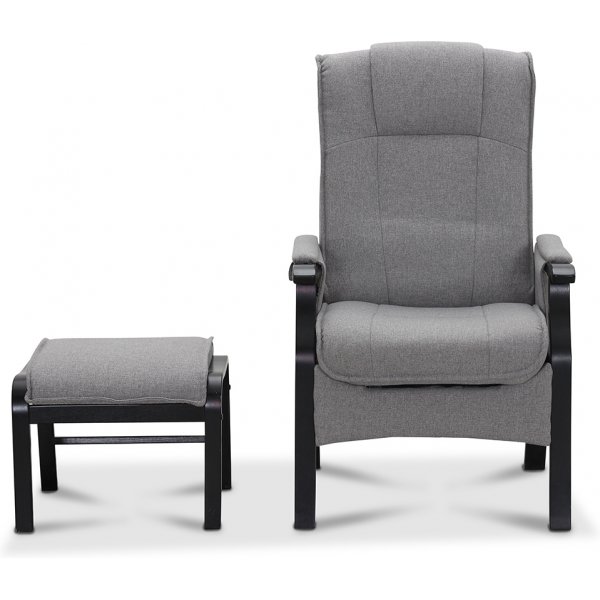 Astrid senior lenestol med fotskammel - Grå Astrid senior lenestol med fotskammel - Grå