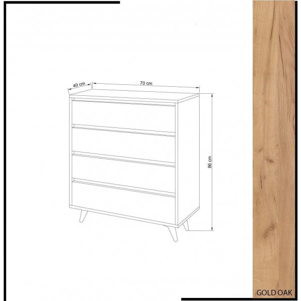 Suvera kommode - Eik/hvit Suvera kommode - Eik/hvit