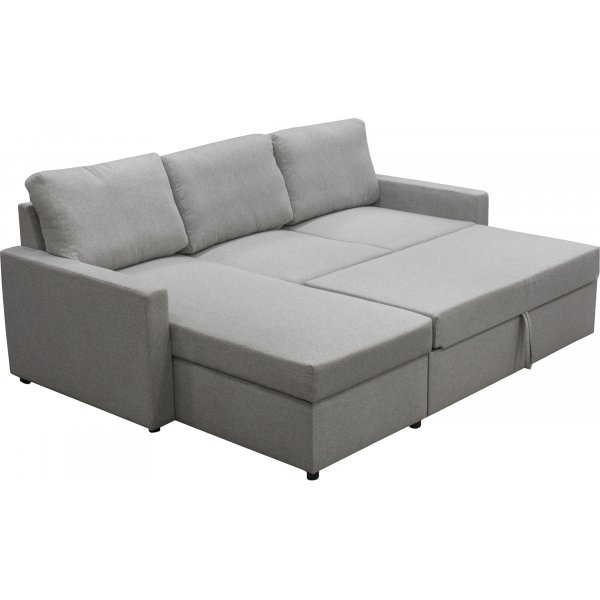 Dream divansofa med sengefunksjon og oppbevaring - lys gr
