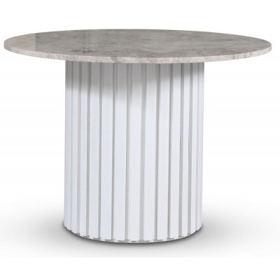 Empire spisebord - Slv Diana marmor / Hvit lamell trefot
