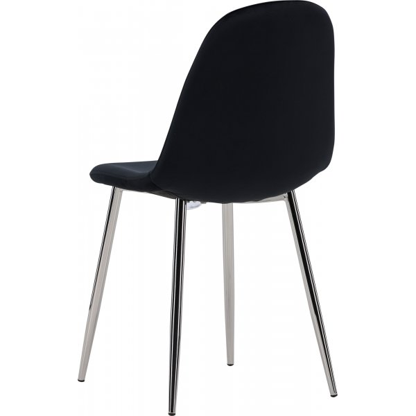 Bridge spisestuestol - Sort fløyel/krom Bridge spisestuestol - Sort fløyel/krom
