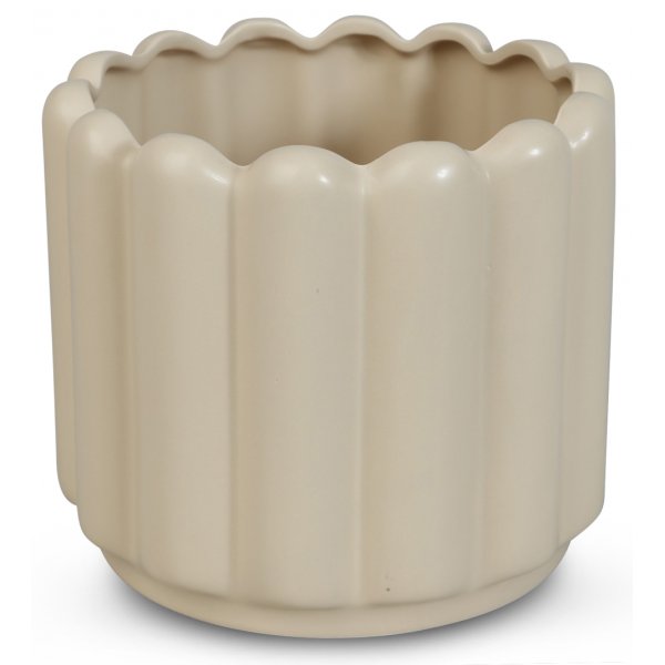 Krukke Ribb H15 cm - Beige