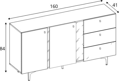Farger skjenk 160 cm - Blå Farger skjenk 160 cm - Blå