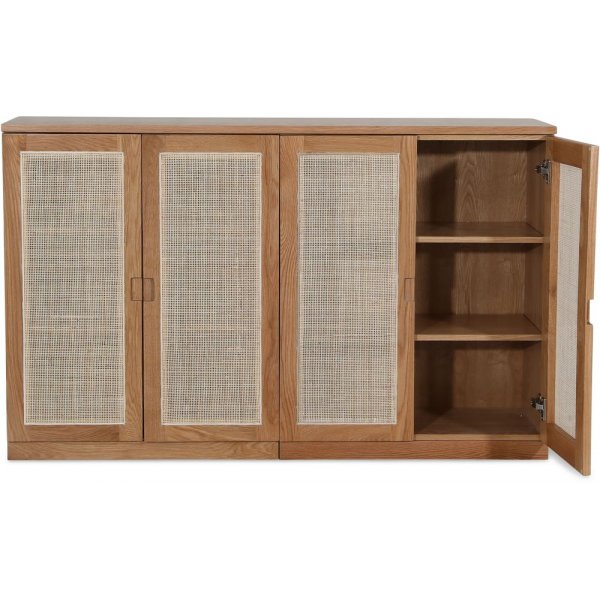 Level sideboard med dører i rotting B140 cm - Eik Level sideboard med dører i rotting B140 cm - Eik