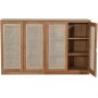 Level sideboard med drer i rotting B140 cm - Eik