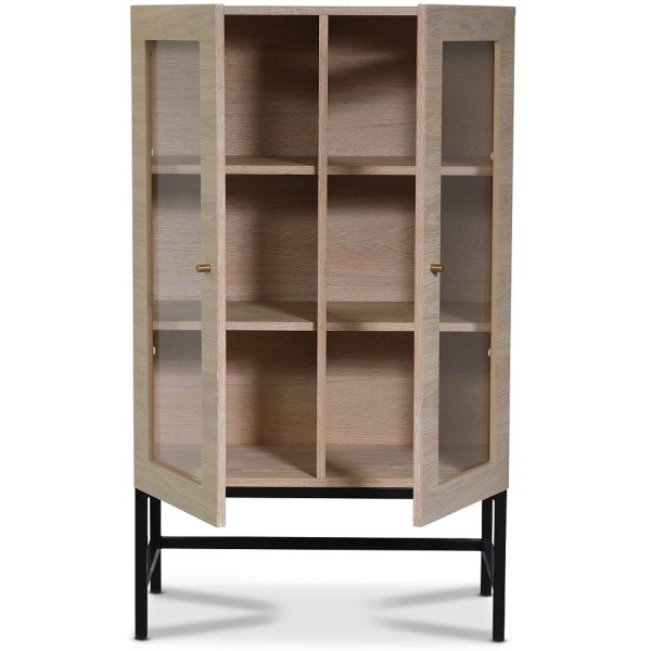 Carl vitrineskap (Highboard) - Whitewash oak