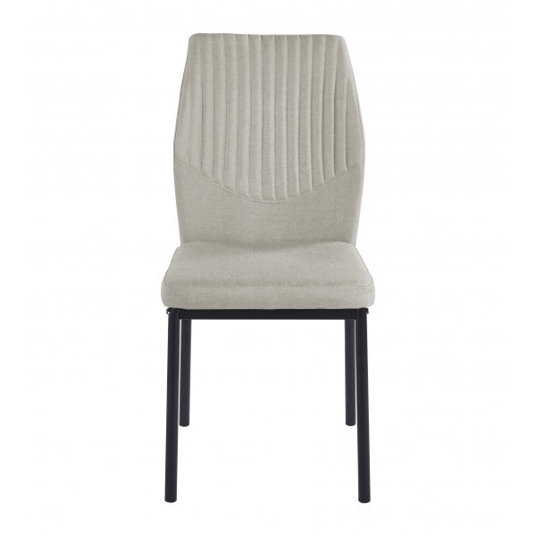 Inez spisestol i beige stoff med svarte ben
