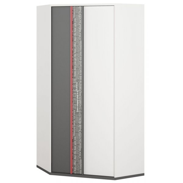 Jacklyn hjrnegarderobe - Hvit/graphite