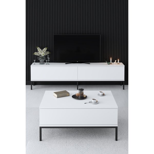 Lord sofabord 90 x 60 cm - Hvit/svart Lord sofabord 90 x 60 cm - Hvit/svart