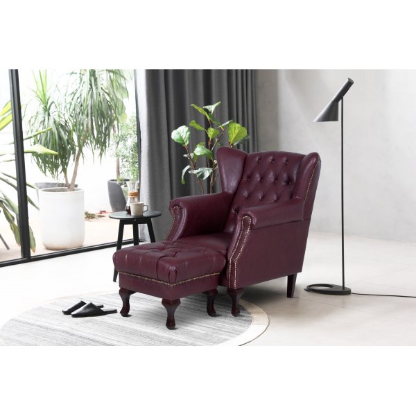 Vivaldino fotskammel - Okseblod Vivaldino fotskammel - Okseblod