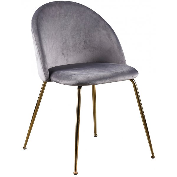 Deco spisegruppe 110 cm rundt bord + 4 stk Art stoler gr flyel / Messing