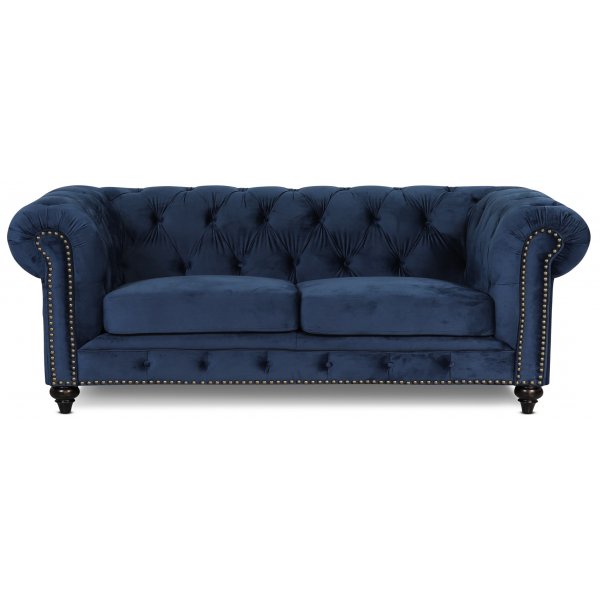Chesterfield Montgomery 3-seter sofa - Bl flyel