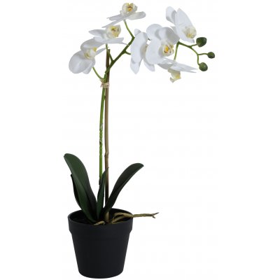 Kunstig plante - Orkid 1 stengel H48 cm - Hvit