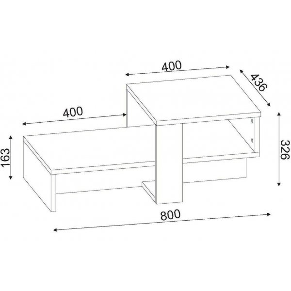 Charm salongbord - Hvit/valnøtt Charm salongbord - Hvit/valnøtt