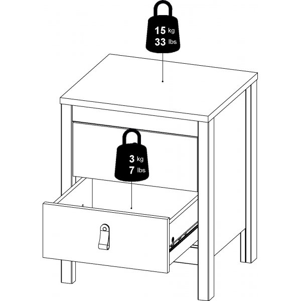 Madrid nattbord - Hvit Madrid nattbord - Hvit